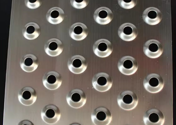 Traction Tread Plank Grating Dimple Perforated Slip Resistant Metal Floor Plate With Round Hole For Flooring Walkway