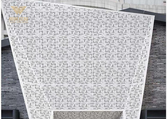 Parete perforata in alluminio, pannello murario decorativo, muro a tenda in metallo, facciata muraria perforata