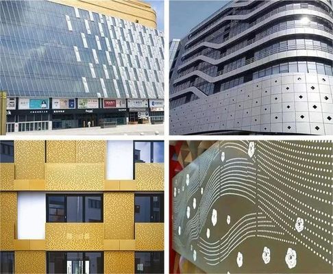 Decorativo di alluminio perforato lamiera di metallo mesh muro di tenda in architettura