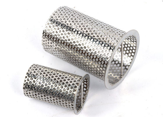 tubo metallico perforato per lucidatura elettrolitica su misura con maglia di foratura singola o doppia e diametro di foratura da 0,5 mm a 20 mm